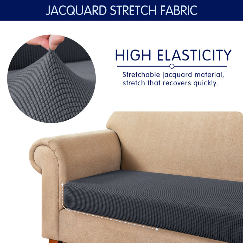 Winston Porter Jacquard Box Cushion Sofa Slipcover & Reviews Wayfair